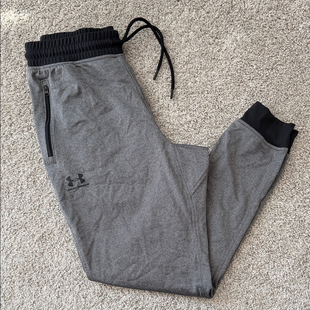Under Armour Heather Gray Joggers with Black Trim